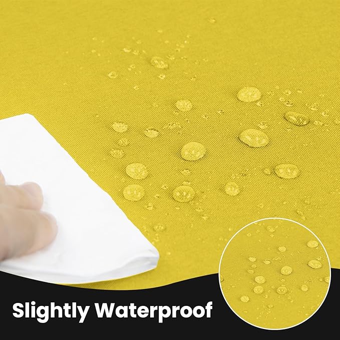 Ascoza 2 Pack Fitted Tablecloth for 8 Foot Rectangle 96 x 30 Inch Yellow Table Covers Water Resistant Polyester Cloth for Folding, Parties,Display, Trade Show (Yellow)