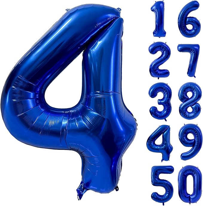 40 inch Navy Blue Number Balloon Dark Blue 4 Balloons Giant Foil Helium Balloons Blue Number 4 Balloon for 4th Birthday Party Decorations