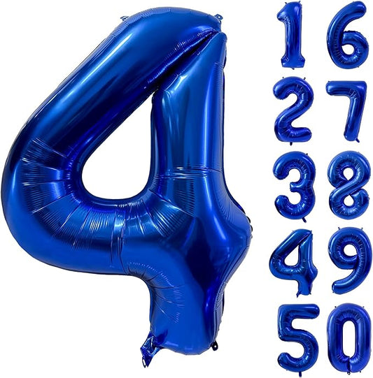 40 inch Navy Blue Number Balloon Dark Blue 4 Balloons Giant Foil Helium Balloons Blue Number 4 Balloon for 4th Birthday Party Decorations