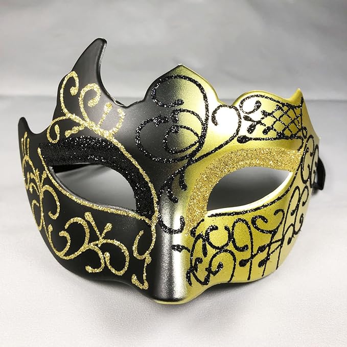 Masquerade Mask for Couple Mardi Gras Venetian Party Mask Set Halloween Costume Accessory