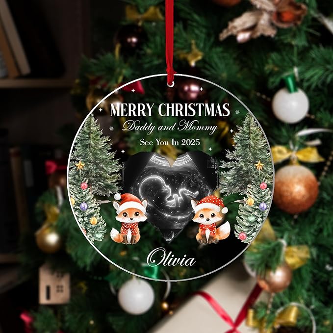 Personalized Crystal Christmas Ornaments with Photo, Custom Christmas Photo Tree Glass Ornaments, Elegant Crystal Keepsake for Family, Couples, Weddings & Christmas 2025 Gifts (#PGO04)