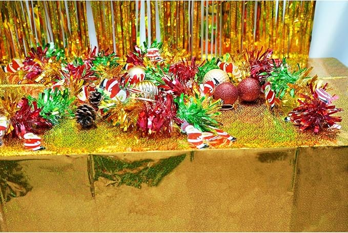 GREATRIL Gold Party Table Covers Disposable Tablecloth for Birthdays Party/2026 NYE/Graduations/Ceremony Decorations Rectangle Tablecover 54'' x 108'' - 2 Packs