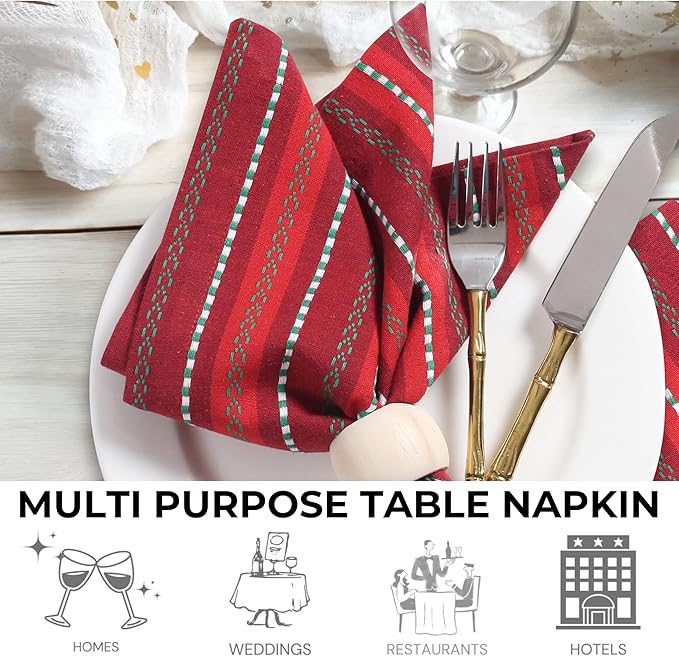 Homidate Cloth Dinner Napkins – Machine Washable Reusable Fabric Napkins for Weddings, Parties & Table Decorations