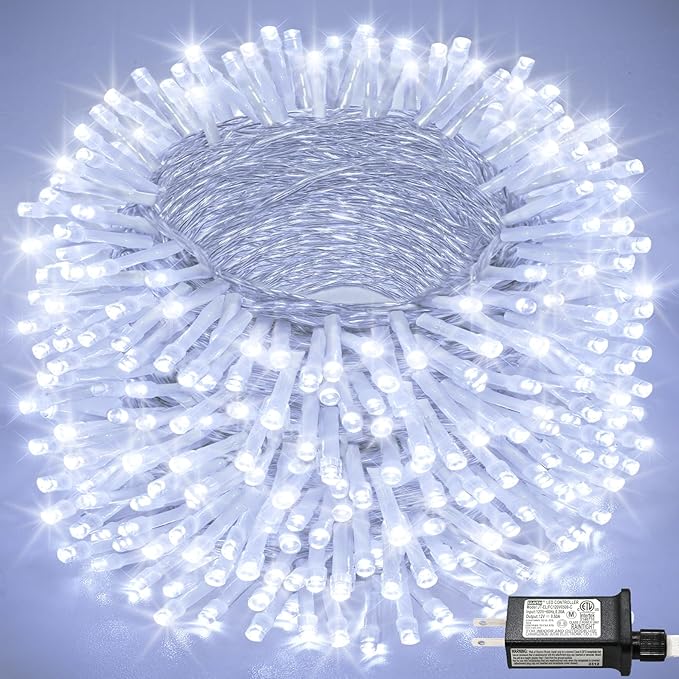 165FT 500 LED Christmas Lights, Plug in Christmas String Lights with Waterproof, 8 Modes Twinkle Fairy Lights for Bedroom Wedding Tree Holiday Decorations, White