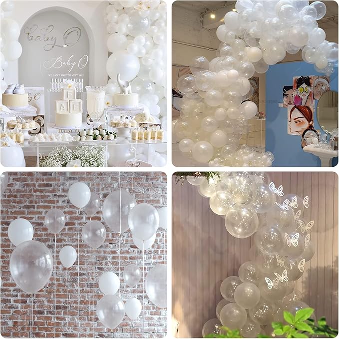 Labeol Clear Balloons Different Sizes 151PCS 18/12/10/5 Inch Clear Balloon Garland Arch Kit Quality Transparent Latex Balloons Decorations for Party Birthday Graduation Wedding