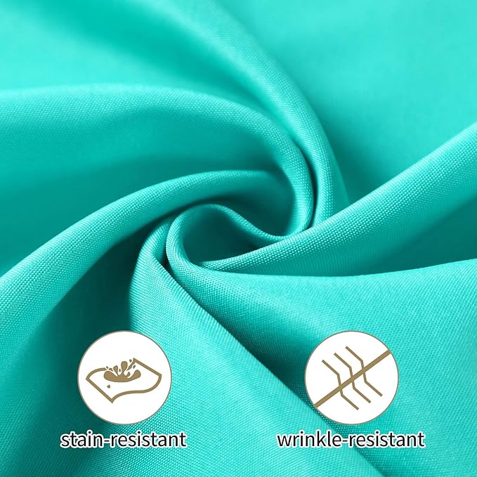 50pcs Polyester Cloth Napkins - 17 x 17 inch Turquoise Dinner Washable Napkins with Hemmed Edges for Restaurant/Wedding/Hotel(50,Turquoise)
