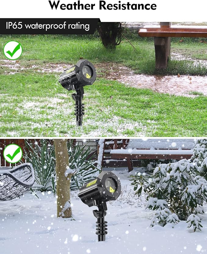 Poeland Christmas Moving Laser Lights, Garden Projector Lights 30 Patterns, Decorative Lights for Indoor, Outdoor, Home, Garden