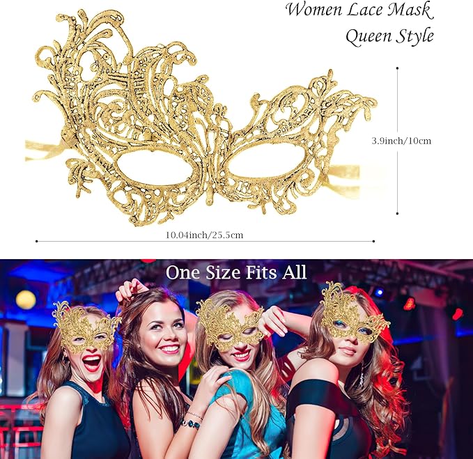 Exlinonline Lace Masquerade Mask Elastic,Fit for Adult,Soft Gentle Material,Specially For Costume,Thememed Party