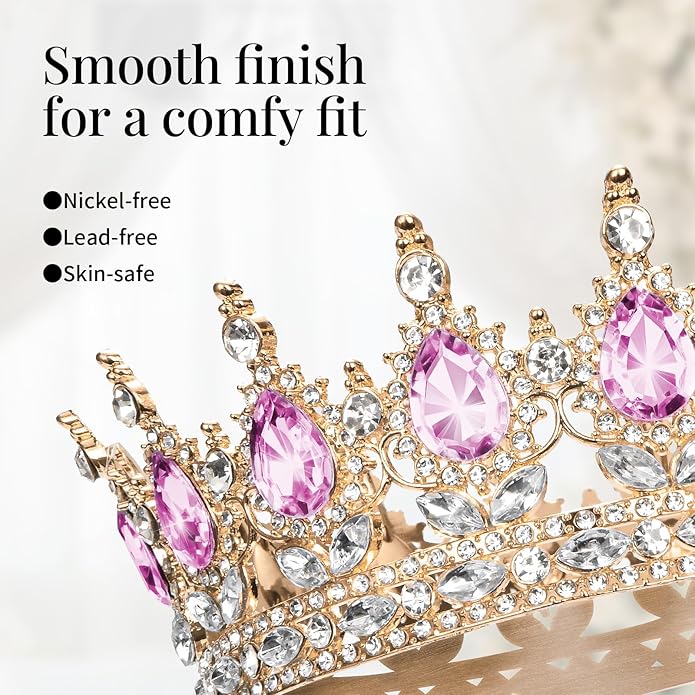 Crown for Women Crystal Rhinestone Wedding Tiara Queen Hair Accessories for Birthday Prom Pageant Princess Headband