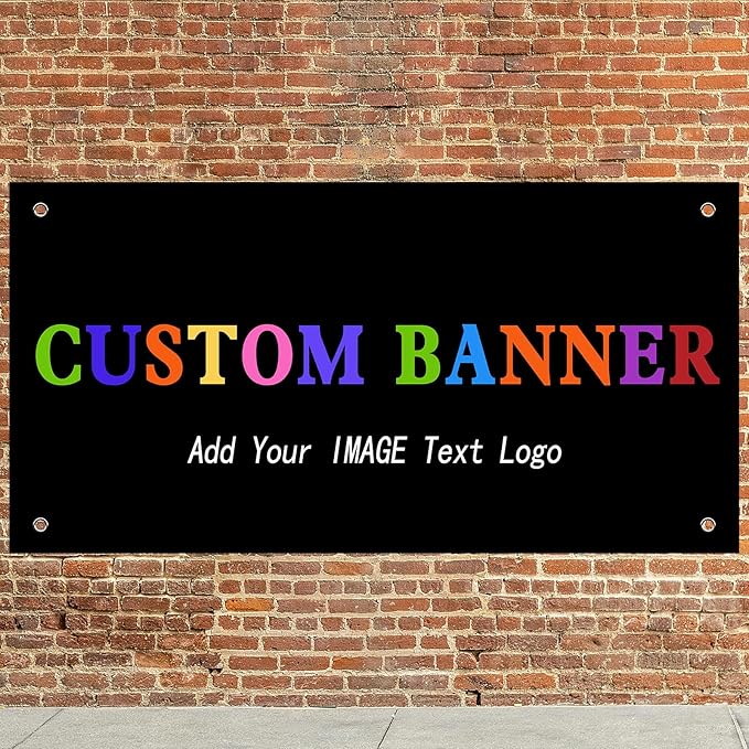 Custom Banners And Signs 6x3 Ft,Personalized Banner With Photo/Text, Banners Customized For Business Birthday Graduation Parties Indoor Outdoor