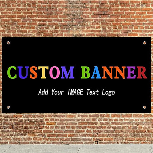 Custom Banners And Signs 6x3 Ft,Personalized Banner With Photo/Text, Banners Customized For Business Birthday Graduation Parties Indoor Outdoor