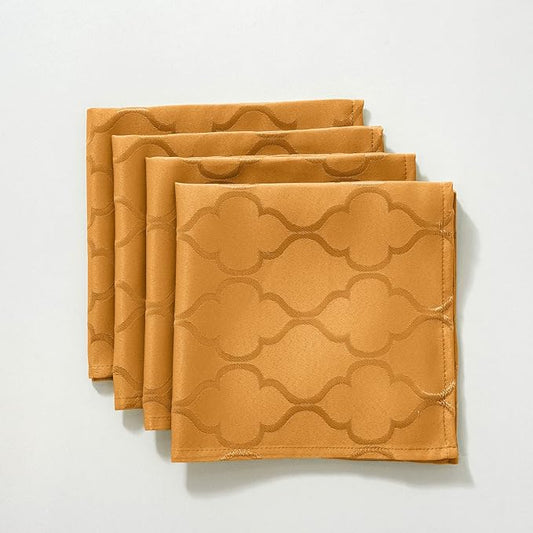 SASTYBALE Fall Jacquard Napkins 20x20 Inch - Flower Pattern Amber Polyester, Spill Proof Wrinkle Resistant, Tabletop Decor for Thanksgiving Turkey Dinner, Fall Kitchen Dining & Holiday Parties