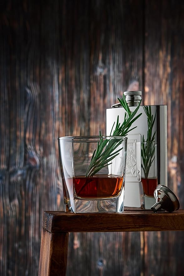 Ravenscroft European-Handcrafted Whiskey Double Old Fashioned Glasses, Set of 4, Smooth Rim, 100% Lead-Free Crystal, 12 Fl. Oz, Gift-Boxed, Dishwasher-Safe