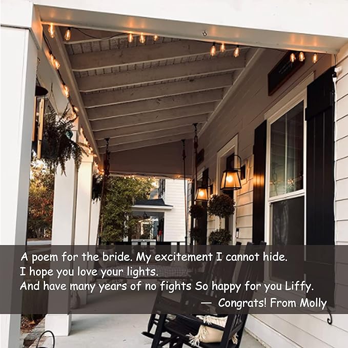 Outdoor String Lights 200FT Waterproof,Patio String Lights for Outside with Shatterproof 104 Edison LED Bulbs,Vintage Dimmable Hanging Lights for Christmas,Wedding,2 Pack × 100FT White Cable