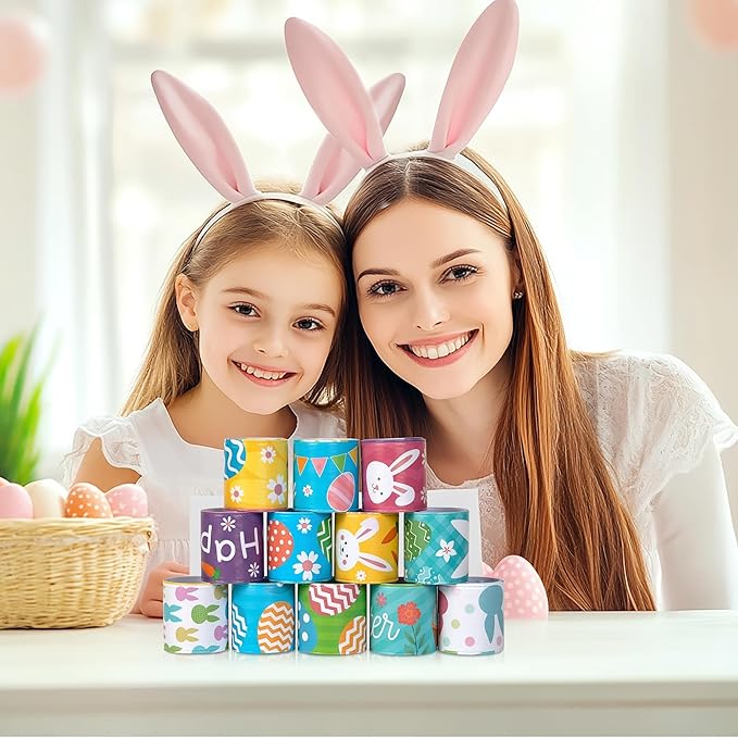 Childom 36 Pcs Easter Slap Bracelet,Easter Bunny Decorations Gifts Bracelet Decorations,Bracelets Present for Holiday Goodie Bag Stuffers,Bracelets Bulk for Birthday School Classroom Prizes Outdoor