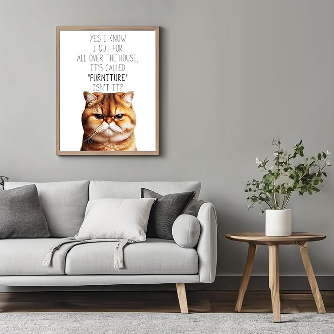 Posterizer 1 pcs - I Know I Got Fur All Over the House - for cat lovers - Comedy Art for Animal Lovers - Decor for Home & Office - 11x14 unframed wall