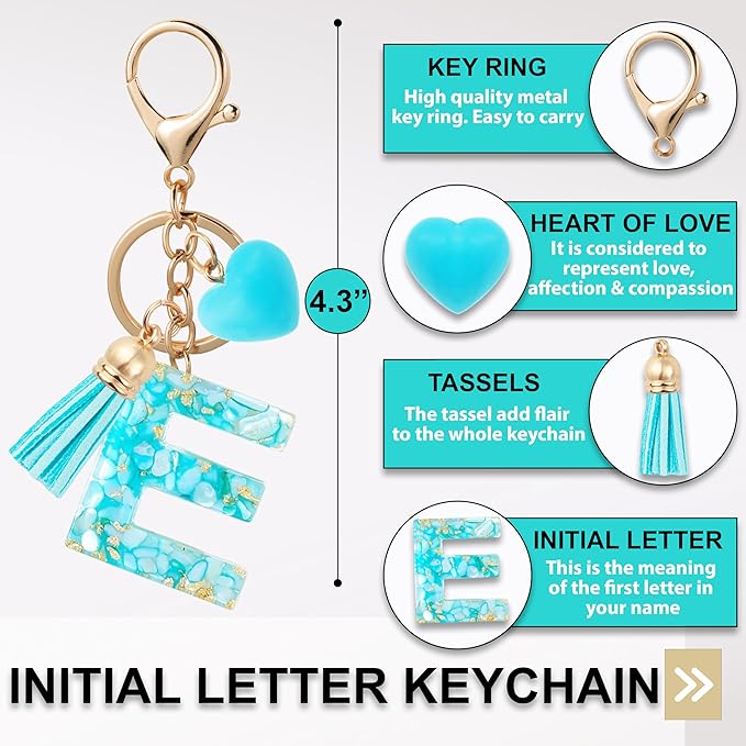 Initial Letter Keychain, Butterfly Keychain Cute Resin, Initial Keychain Backpack Charms, Key chain for Women, Girls