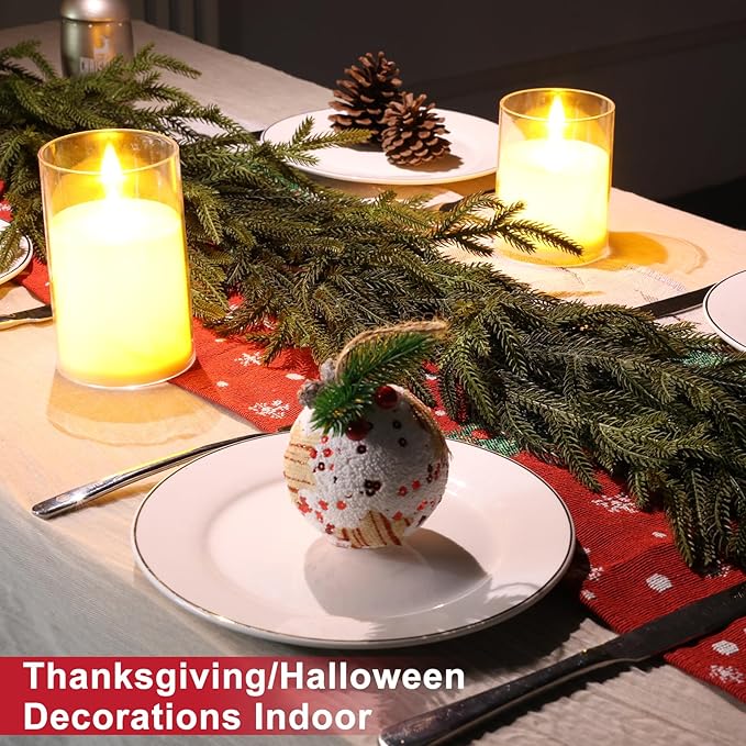 16 Ft Realistic Winter Garland,Natural Droopy,Soft Bendable Cedar Garland, Lifelike Christmas Decorations,Christmas Garland for Mantle,Winter Thanksgiving Decorations Indoor