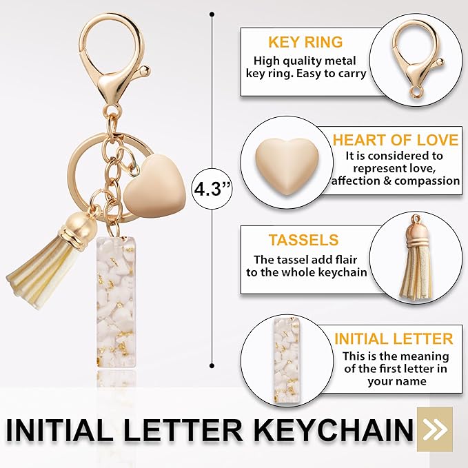 Initial Letter Keychain, Butterfly Keychain Cute Resin, Initial Keychain Backpack Charms, Key chain for Women, Girls