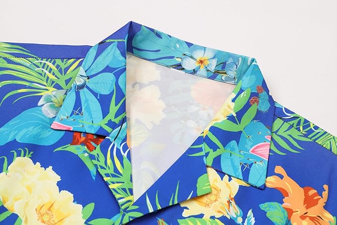 Cromoncent Matching Hawaiian Outfits for Family, Dad and Son Matching Luau Beach Tropical Shirts Mommy Daughter Tropical Sets