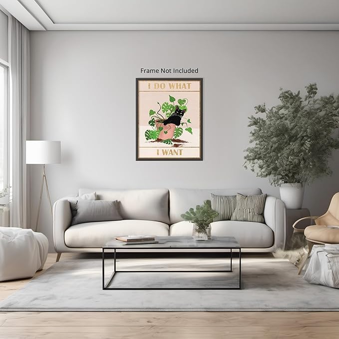 Posterizer 1 pcs - Cute Funny Cat - I Do What i Want - Art for Animal Lovers - Comedy Art - Living Room Bedroom Decor - 08x10 unframed wall art