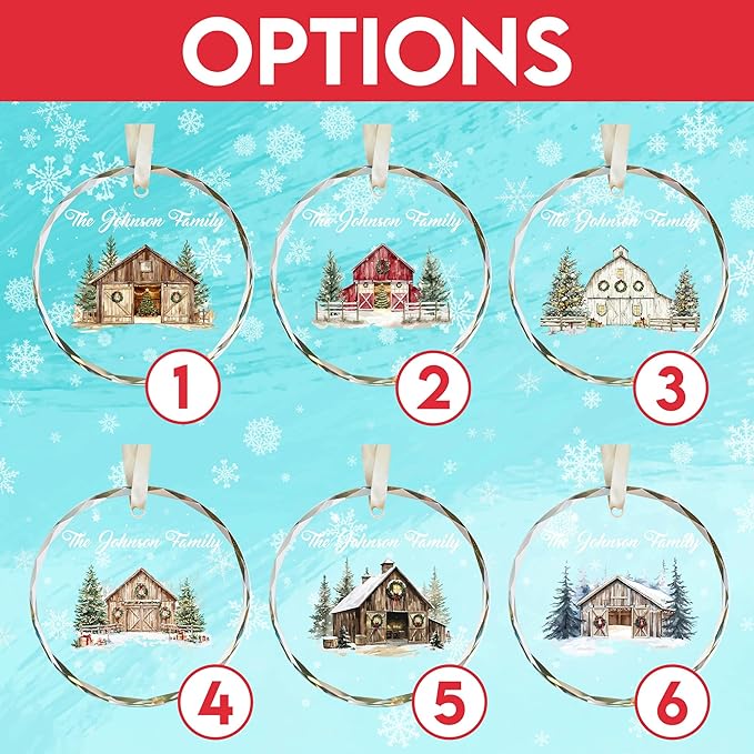 Personalized Crystal Christmas Ornaments with Photo, Custom Christmas Photo Tree Glass Ornaments, Elegant Crystal Keepsake for Family, Couples, Weddings & Christmas 2025 Gifts (#PGO09)