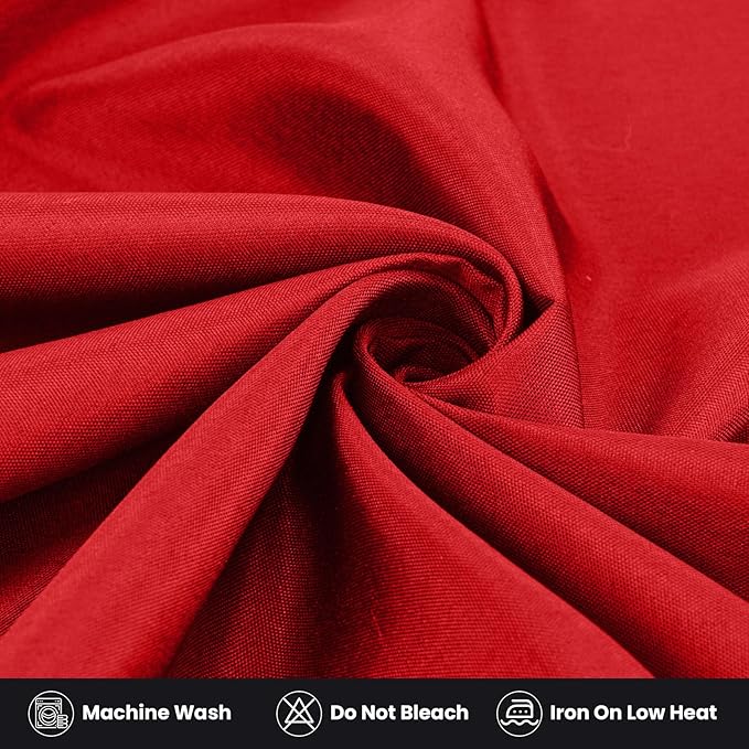 Ascoza 2 Pack Fitted Tablecloth for 8 Foot Rectangle Tables 96 x 30 Inch Red Table Covers Water Resistant Polyester Table Cloth for Wedding, Parties,Display, Trade Show (Red)