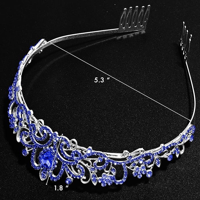 TAROSE Crowns for Women and Girls, Queen Crystal Gold Silver Tiaras with White Rhinestone and Combs, Goddess Crown for Wedding Bride Birthday Princess Bridal Shower Hair Accessories for Women