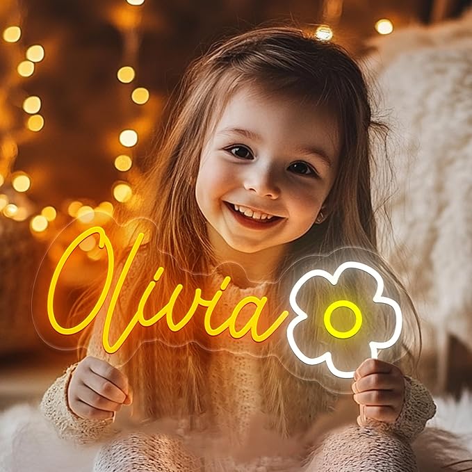 Custom Neon Signs, Neon Sign Customizable for Wall Decor, Custom Kids Name Sign,Personalized Neon Sign for Wedding Birthday Party Christmas Gifts