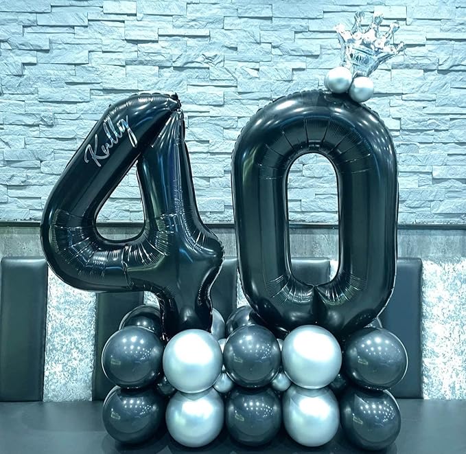 40 Inch Black 14 Number Balloons Giant 14 Balloons Black Birthday Balloons 14th Birthday Anniversary Events Party Decorations Supplies