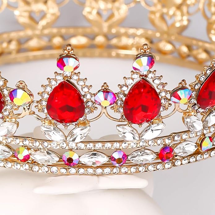 FORSEVEN Queen Crown Rhinestone Wedding Crowns and Tiaras for Women Costume Party Hair Accessories Princess Birthday Crown Crystal Bridal Crown Halloween Decorations Headband