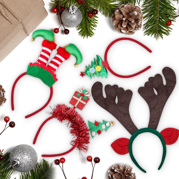 BQTQ 15 Pieces Christmas Headbands Party Hats Headbands for Christmas Holiday Favour