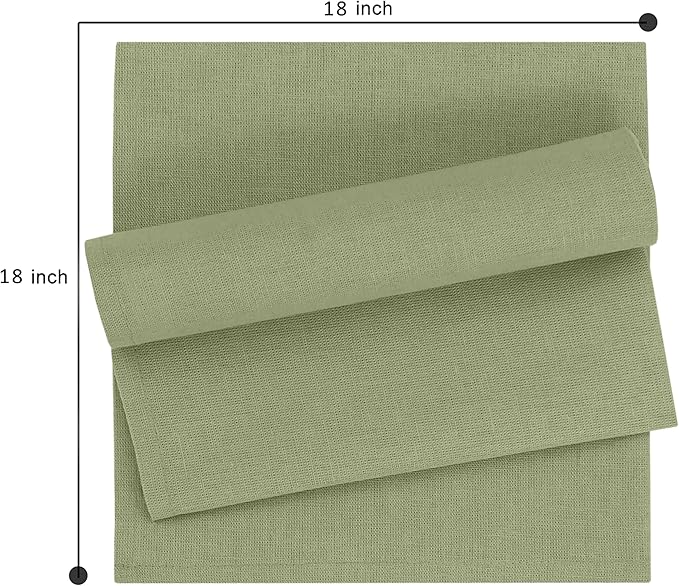 Ruvanti Linen Napkins Set of 12, 18x18 Cloth Napkins, Cotton Linen Blend Napkins Cloth Washable, Soft, Reusable Dinner Napkins for Wedding, Parties, Christmas, Thanksgiving, Everyday Use-MartiniOlive