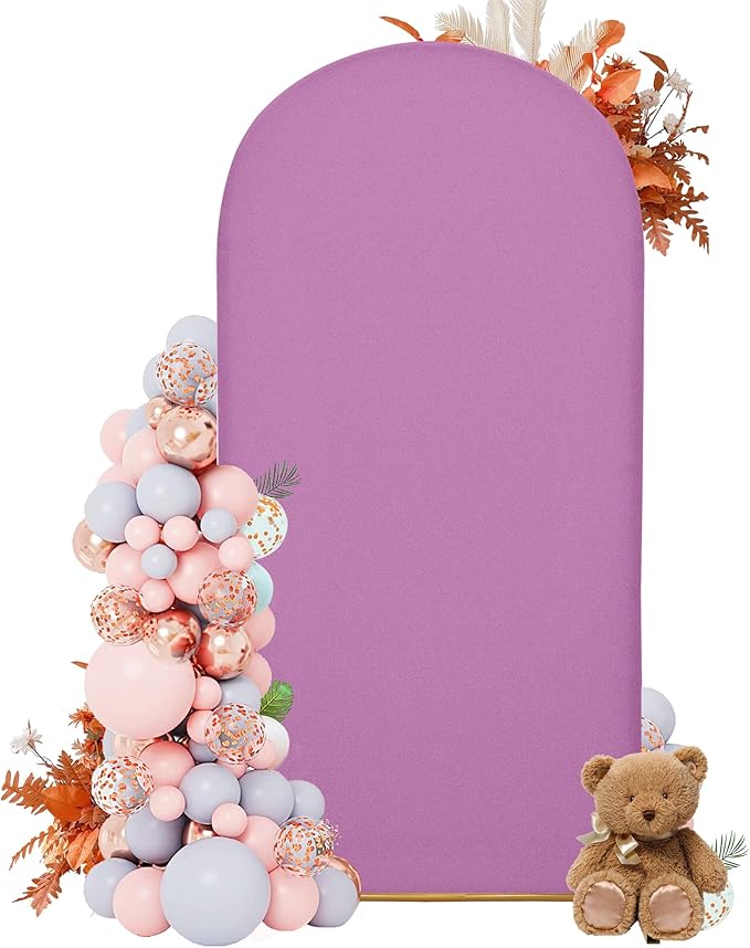 7.2FT Wedding Arch Covers Arch Backdrop Cover Arch Stand Covers Set Arch Cover Spandex Fabric Stretchy Backdrop for Wedding Birthday Party Decoration Baby Shower (Lilac)