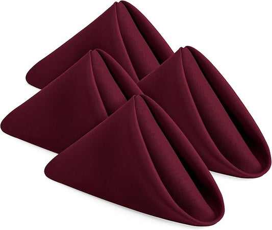 Utopia Home [24 Pack, Burgundy] Cloth Napkins 20x20 Inches, 100% Polyester Hemmed Edges, Washable and Reusable Ideal for Parties, Weddings and Dinners