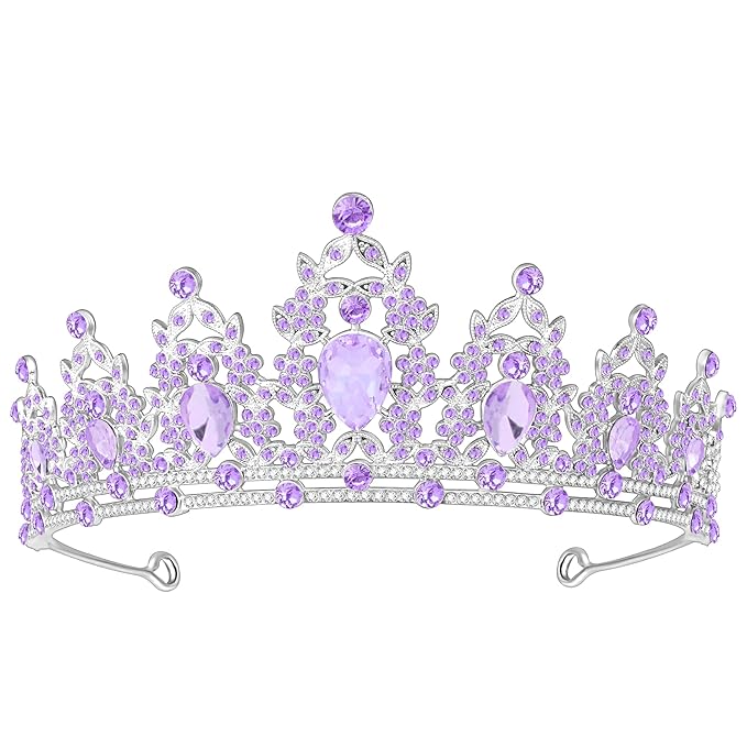 Tiara Crown for Women, Queen Tiara for Birthday Prom Bridal Party Custome Purple