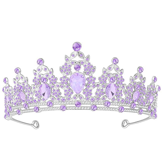 Tiara Crown for Women, Queen Tiara for Birthday Prom Bridal Party Custome Purple