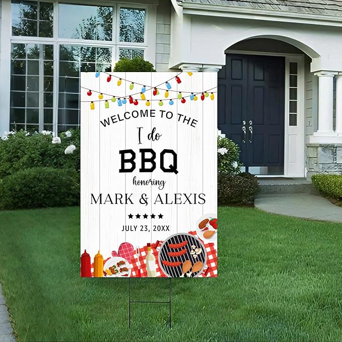 Personalized I Do BBQ Welcome Sign, I Do BBQ Sign, Welcome Sign For BBQ Rehearsal Dinner Wedding Engagement, I Do BBQ Sign, I Do Barbeque Sign, BBQ Signs For Outside, I Do BBQ Decorations