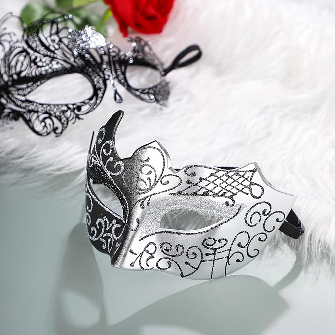 YU FENG Venetian Masquerade Mask for Women Couples Besties-Prom,Balls,Mardi Gras,Halloween and Parties Costume Mask