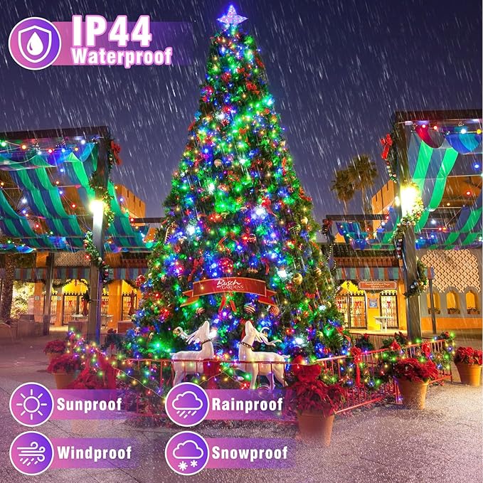 66FT 200 LED Christmas Lights Outdoor, Plug in Christmas String Lights Indoor, Waterproof & 8 Modes & Timer Function, Connectable Fairy Twinkle Light for Home Wedding House Decor, Multicolor