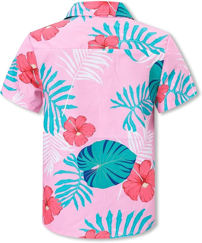 Cromoncent Matching Hawaiian Outfits for Family, Dad and Son Matching Luau Beach Tropical Shirts Mommy Daughter Tropical Sets