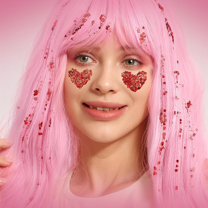 Teenitor Body Glitter Gel, Face Glitter Gel, 6 Colors Face Paint for Concerts Festival Rave Accessories for Women