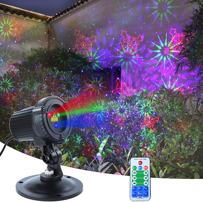 Outdoor Laser Christmas Projector Lights 18 Pattern Decorative Laser Projector for Home and Garden