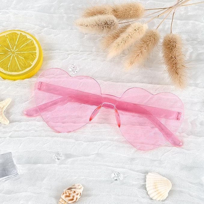 12 Pack Heart Sunglasses for Women Transparent Heart Glasses for Bachelorette Birthday Party Favor Gifts