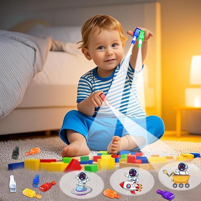 32 Pcs Finger Lights Space Theme Party Favors for Kids, Glow in the Dark Light Up Party Supplies Astronaut Toys Gifts Bulk for Boy Girl Birthday Goodie Bags Stuffers Back to School Classroom Prizes