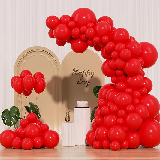 Red Balloons 145pcs Different Sizes 5in 10in 12in 18in Red Latex Balloon Helium Arch Kit Garland for Graduation Wedding Valentines Day Baby Shower Birthday Party Decoration