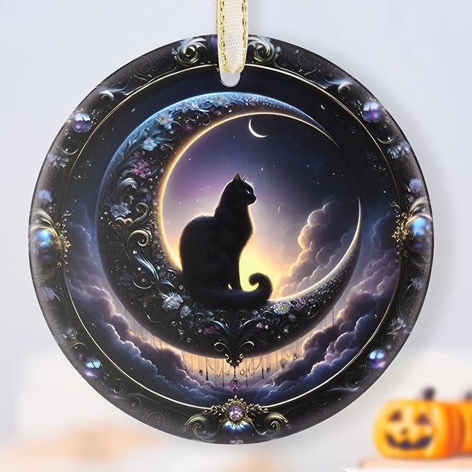 Touber Christmas Ornaments - Tree Decorations - Black Cat Moon