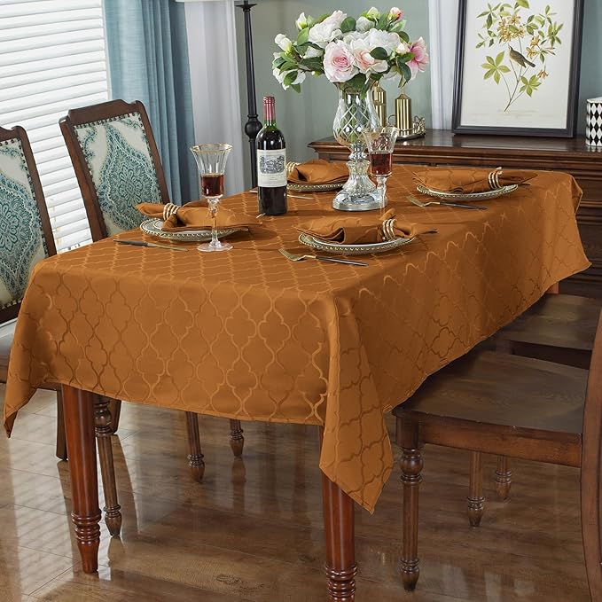 SASTYBALE Thanksgiving Jacquard Cloth Napkins 20 x 20 Inch Flower Pattern 4 Pieces Solid Washable for Restaurant Family Dinners Weddings Parties and Banquets(Square, 20 inch x 20 inch, Brown)