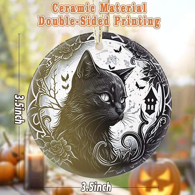 Touber Christmas Ornaments - Tree Decorations for Home - Holiday Present - Gift Idea - Black Cat