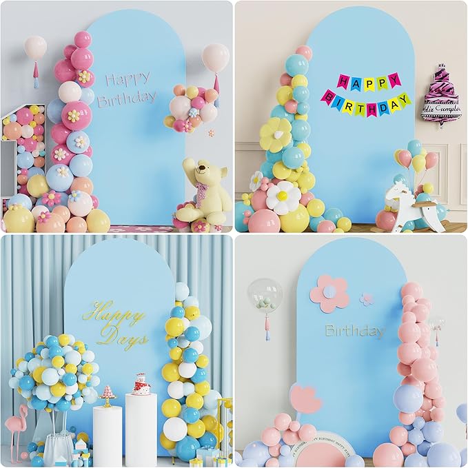 Wokceer 6.6 FT Wedding Arch Stand and Arch Cover, Metal Arch Stand with Arch Stand Cover for Birthday Party Wedding Ceremony Bridal Baby Shower Event Decor